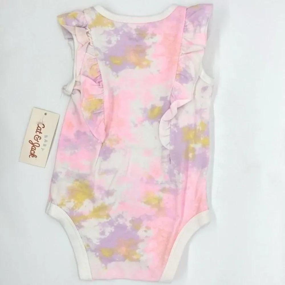 Cat & Jack Baby Tie Dye Ruffle Bodysuit Onsie. New 6-9 Months